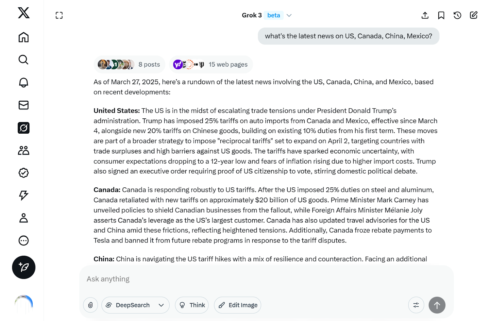 ZX Grok integrated with X (Formerly Twitter)